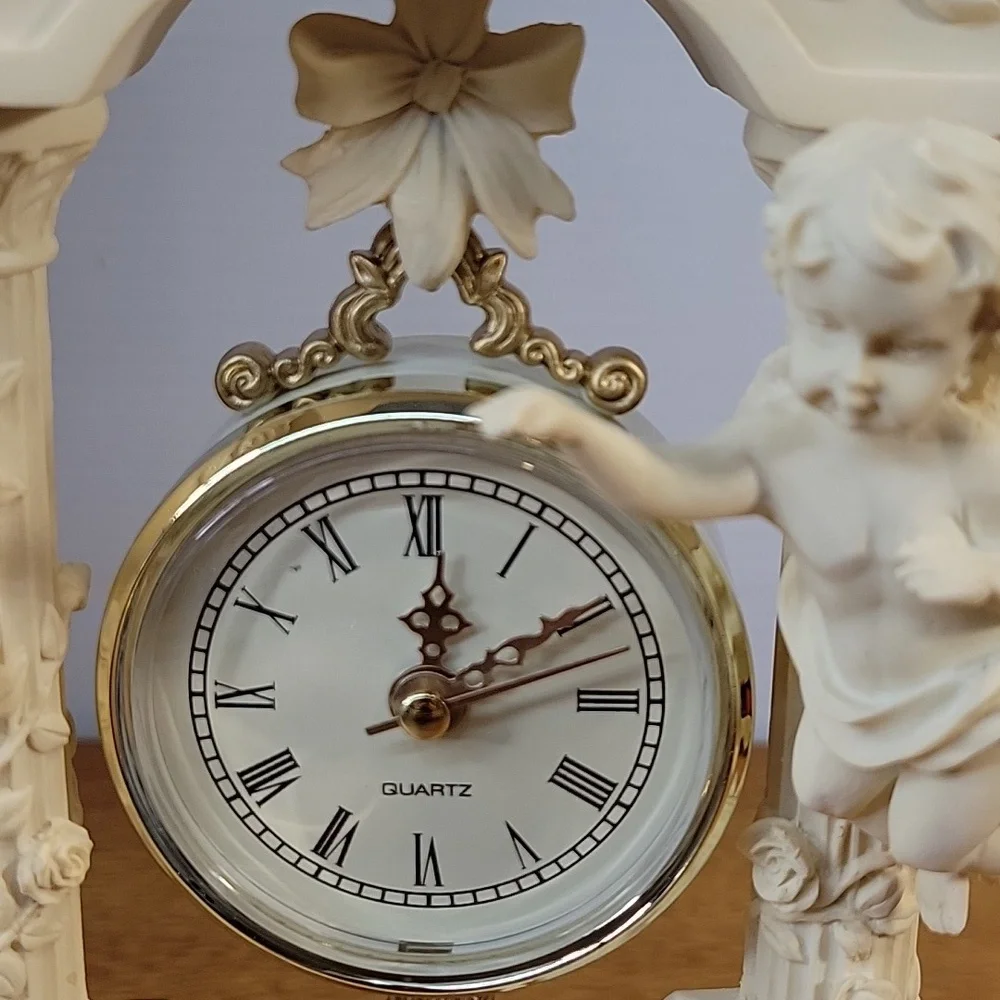 Cherub Clock with Cream Finish